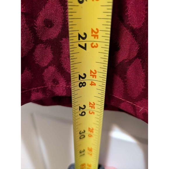 Jodifl Providence Red Satin Blouse Women's L Cheetah Print Long Sleeve V Neck - Picture 8 of 9
